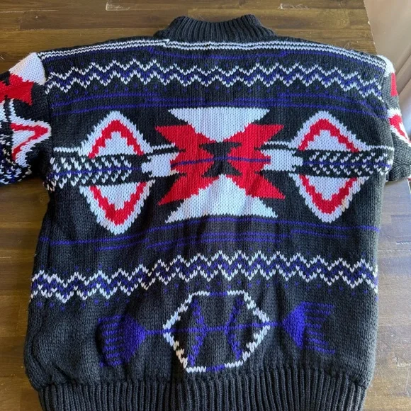 Vintage Y2K Southwest Print Chunky Knit Cardigan - Picture 7 of 12
